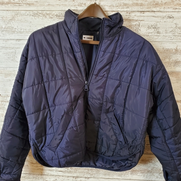 Ci Sono Jackets & Blazers - Ci SONO Navy Puffer Jacket